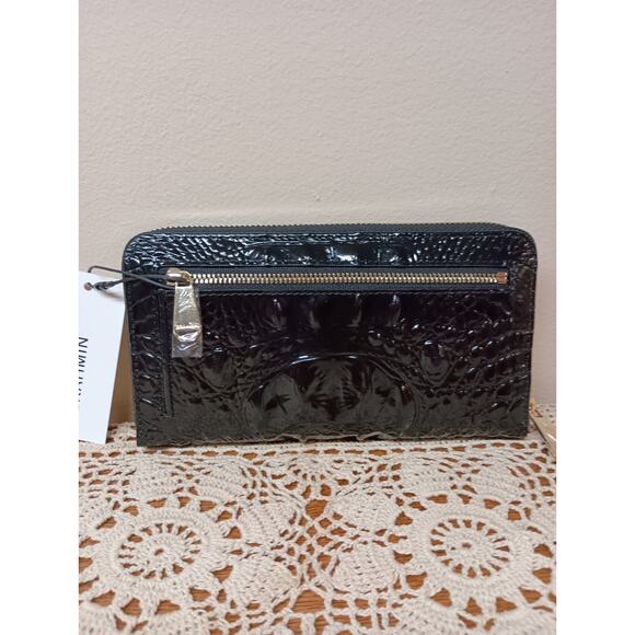NWT BRAHMIN SURI BLACK MELBOURNE LEATHER ZIP AROUND WALLET - Picture 4 of 7